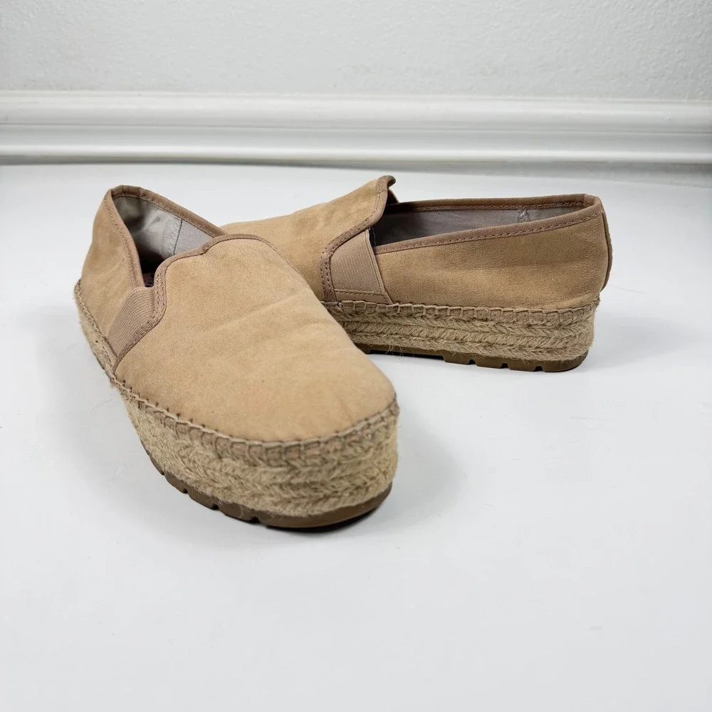 Circus by Sam Edelman Womens 7 Tan Suede Platform Espadrilles Coastal Comfort